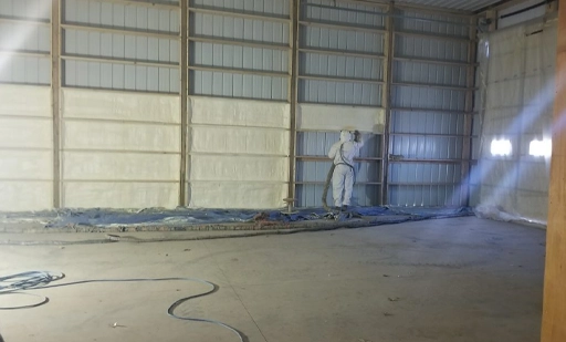 Full Metal Warehousing spray foamed